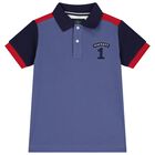 Boys Blue & Red Logo Polo Shirt, 1, hi-res