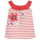 Younger Girls White & Red Floral Dress, 3, hi-res