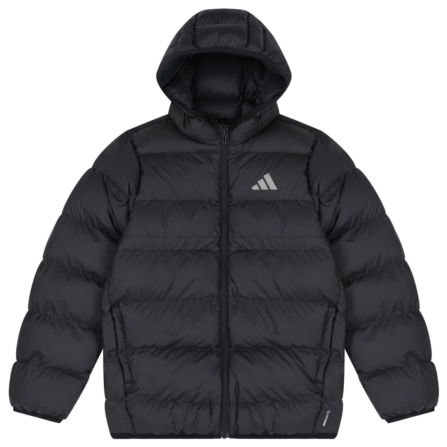 Black Logo Puffer Jacket, 1, hi-res