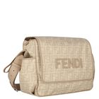 Beige Logo Leather Baby Changing Bag, 1, hi-res