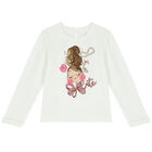 Girls Ivory Long Sleeve TopÂ , 1, hi-res
