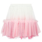 Girls White & Pink Ombre Tutu Skirt, 1, hi-res