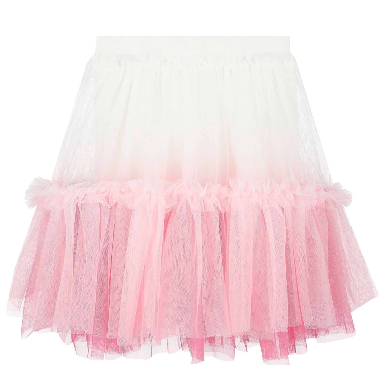 Girls White & Pink Ombre Tutu Skirt, 1, hi-res