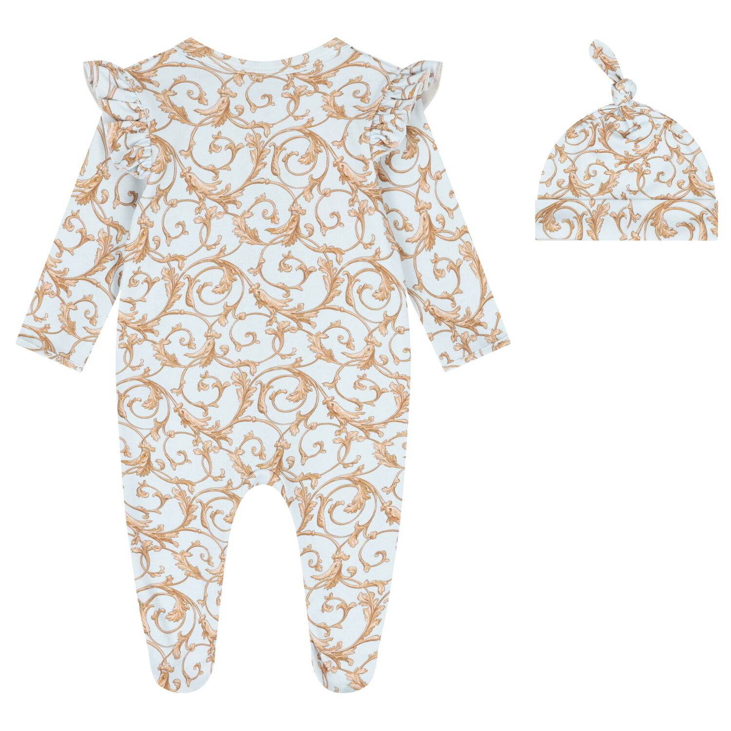 Baby Girls Blue & Gold Babygrow Gift Set, 1, hi-res