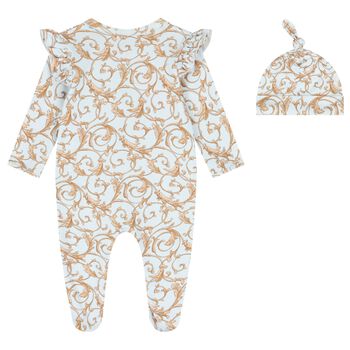 Baby Girls Blue & Gold Babygrow Gift Set