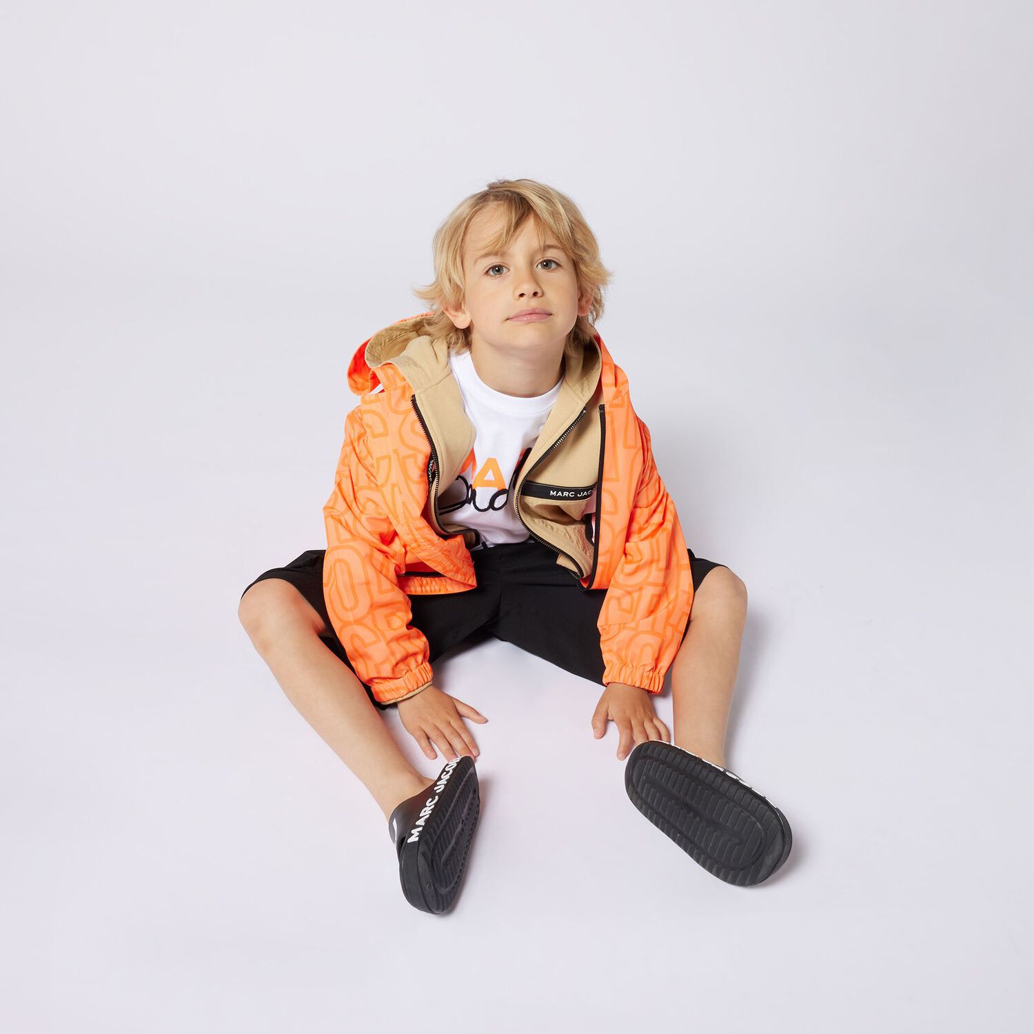 Boys White & Orange Logo T-Shirt, 1, hi-res image number null