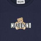 Girls Navy Blue Teddy Bear Logo Dress, 2, hi-res