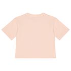 Girls Pink Embellished Logo T-Shirt, 2, hi-res