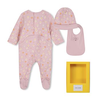 Baby Girls Pink Daisy Logo Babygrow Gift Set