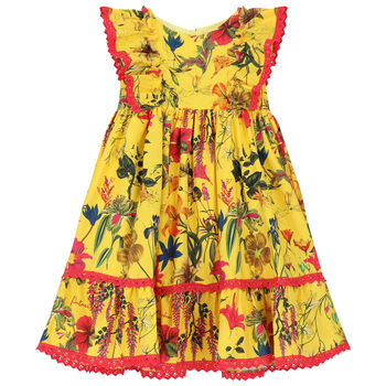 Girls Yellow Floral Dress