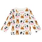 Younger Boys Ivory Animals Long Sleeve Top, 1, hi-res