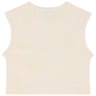 طقم شورت بشعار عاجي للبنات, 1, hi-res