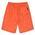 Boys Orange Logo Swim Shorts, 1, hi-res