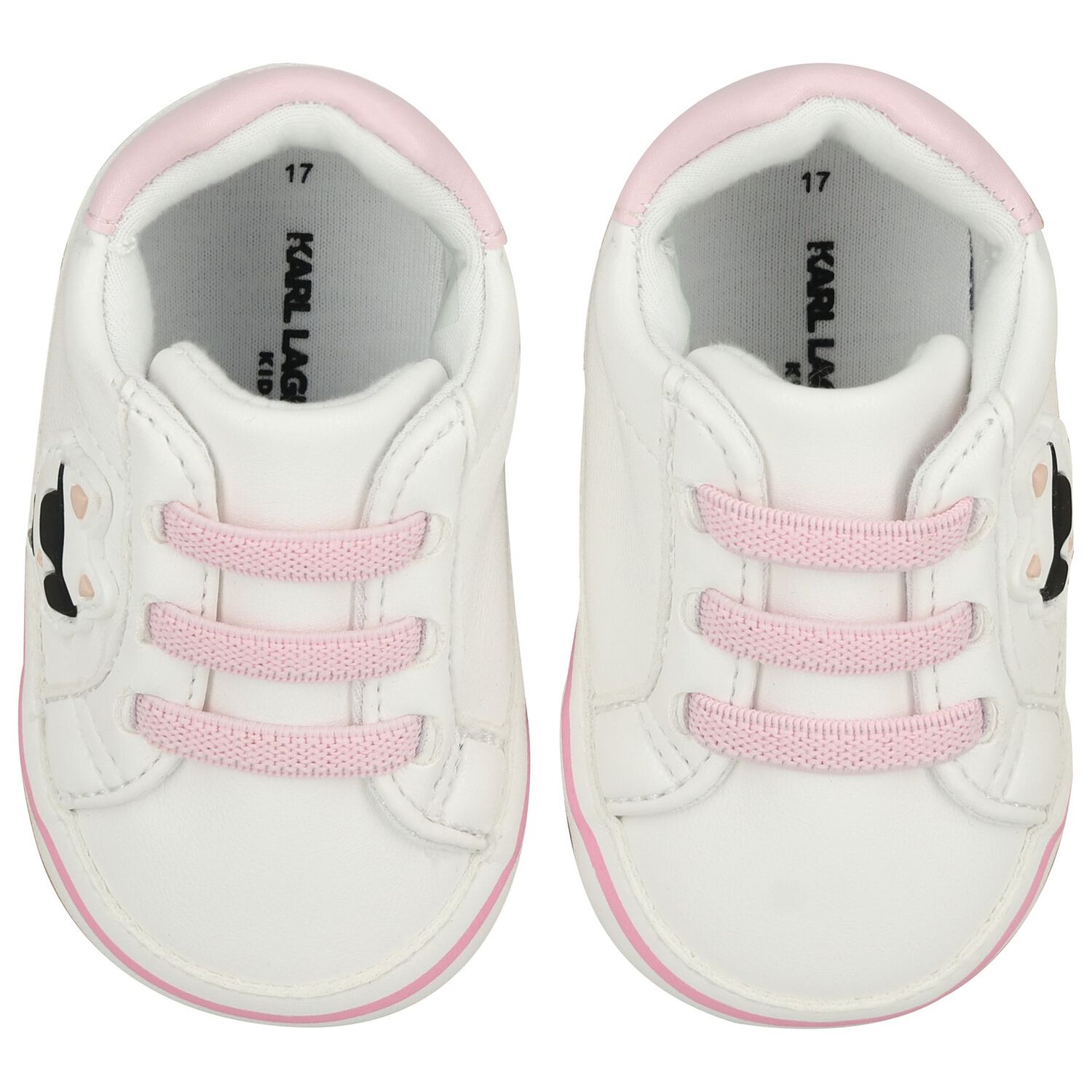 Baby White & Pink Choupette Pre Walker Shoes, 1, hi-res