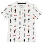Boys White Teddy Bear Logo Polo Shirt, 1, hi-res