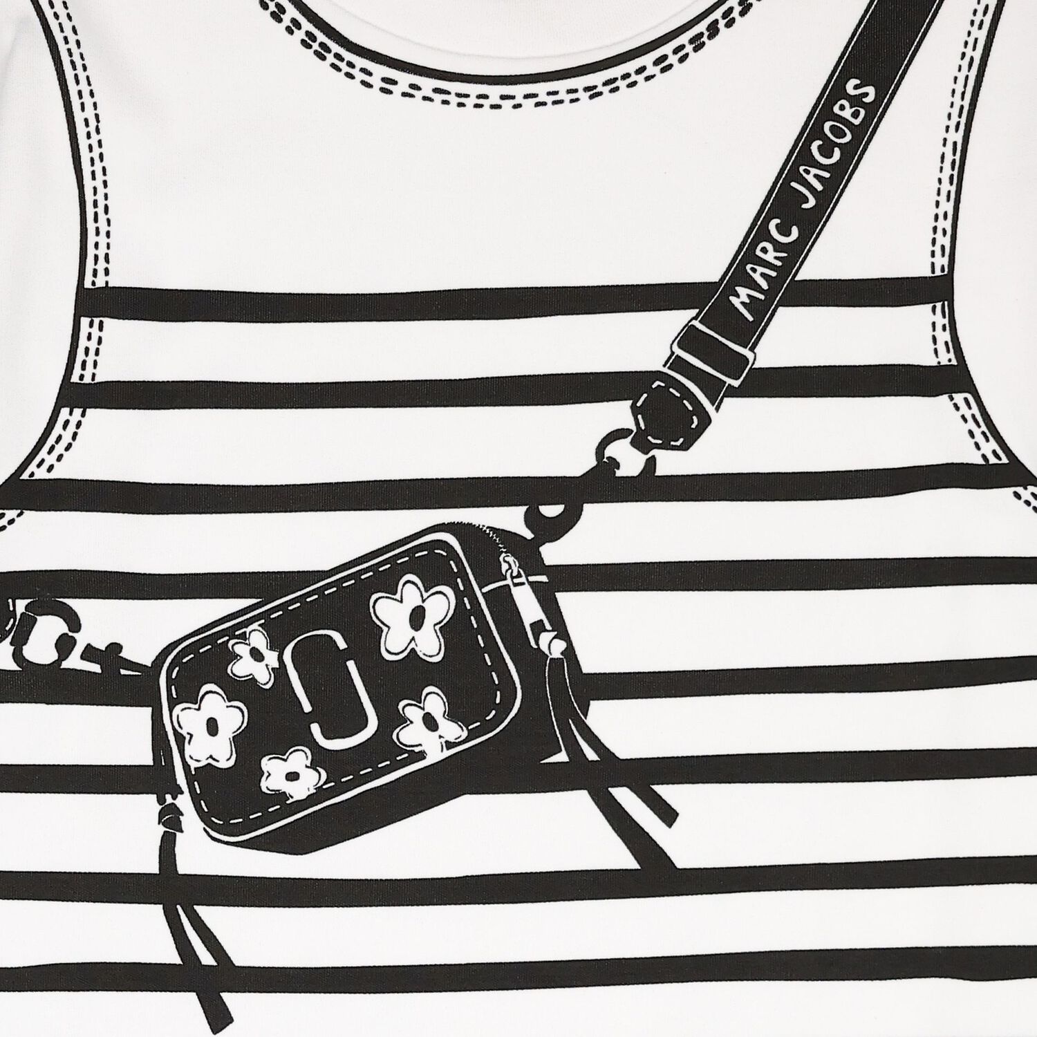 Girls White Bag Dress, 1, hi-res
