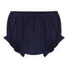 Baby Girls White & Navy Blue Dress Set, 1, hi-res