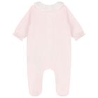 Girls Pale Pink Floral Babygrow, 1, hi-res