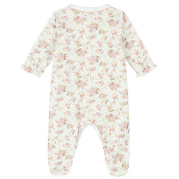 Baby Girls Ivory floral Babygrow