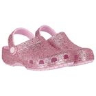 Girls Pink Glitter Classic Clogs Sandals , 1, hi-res