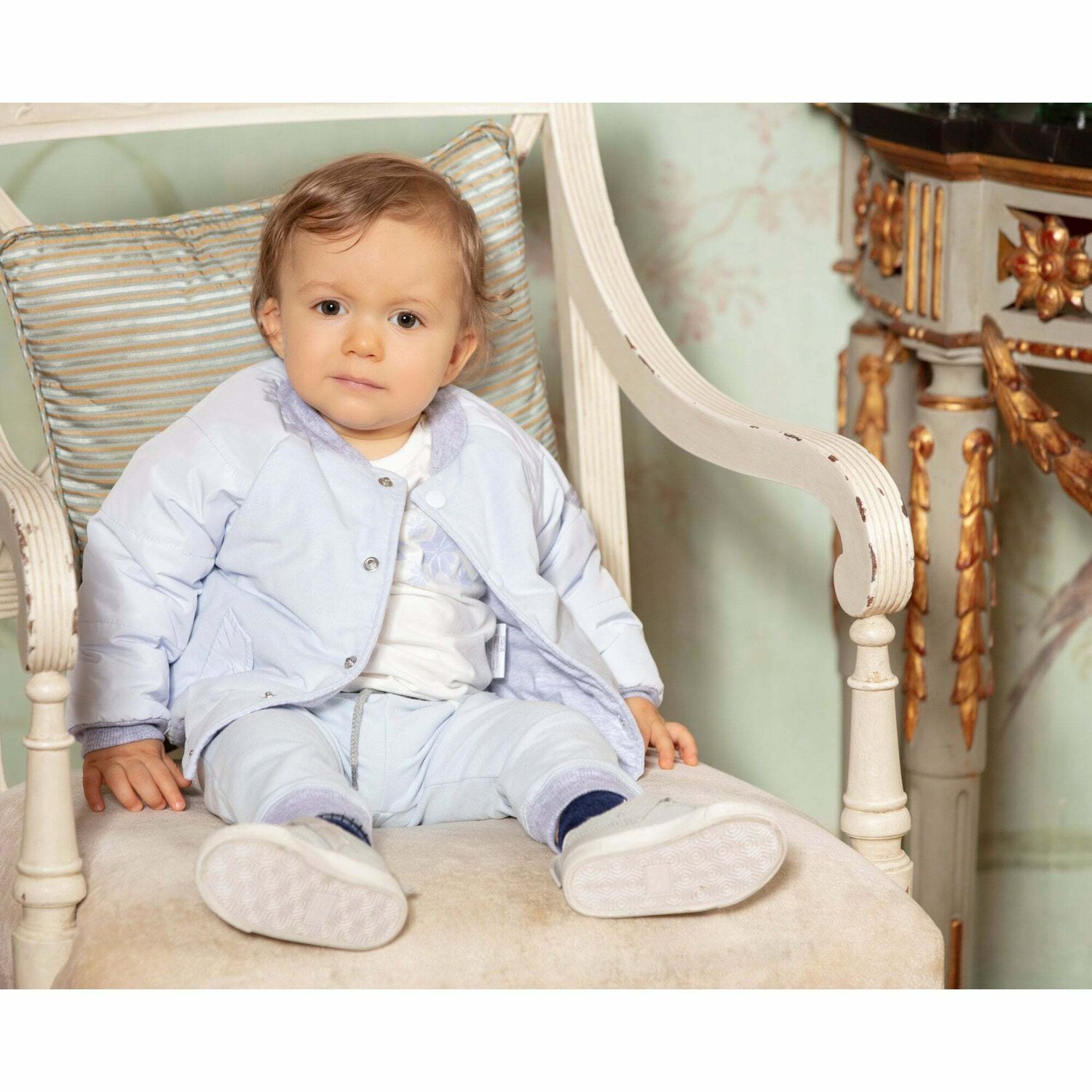 Boys Blue Bomber Jacket, 1, hi-res