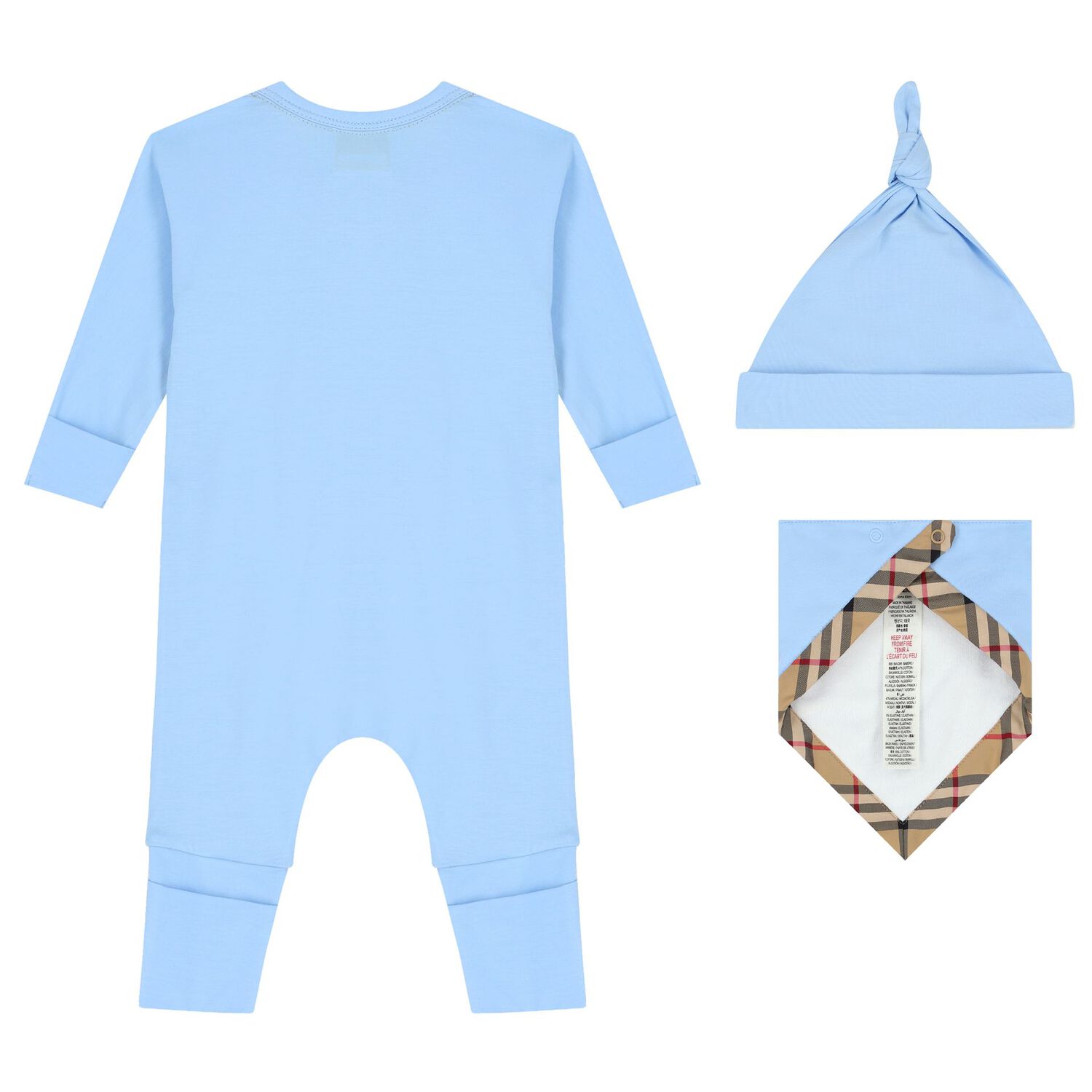 Baby Boys Blue & Beige Romper Gift Set, 2, hi-res
