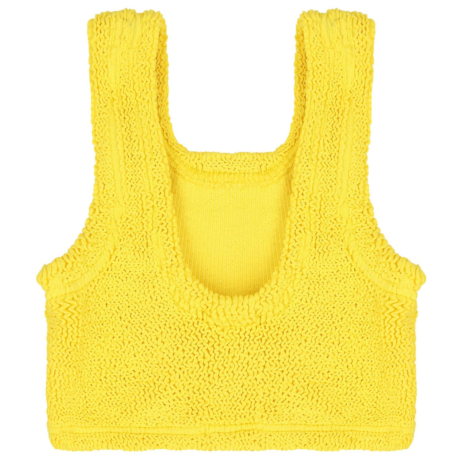 Girls Yellow & Bubblegum Pink Crinkle Bikini, 1, hi-res