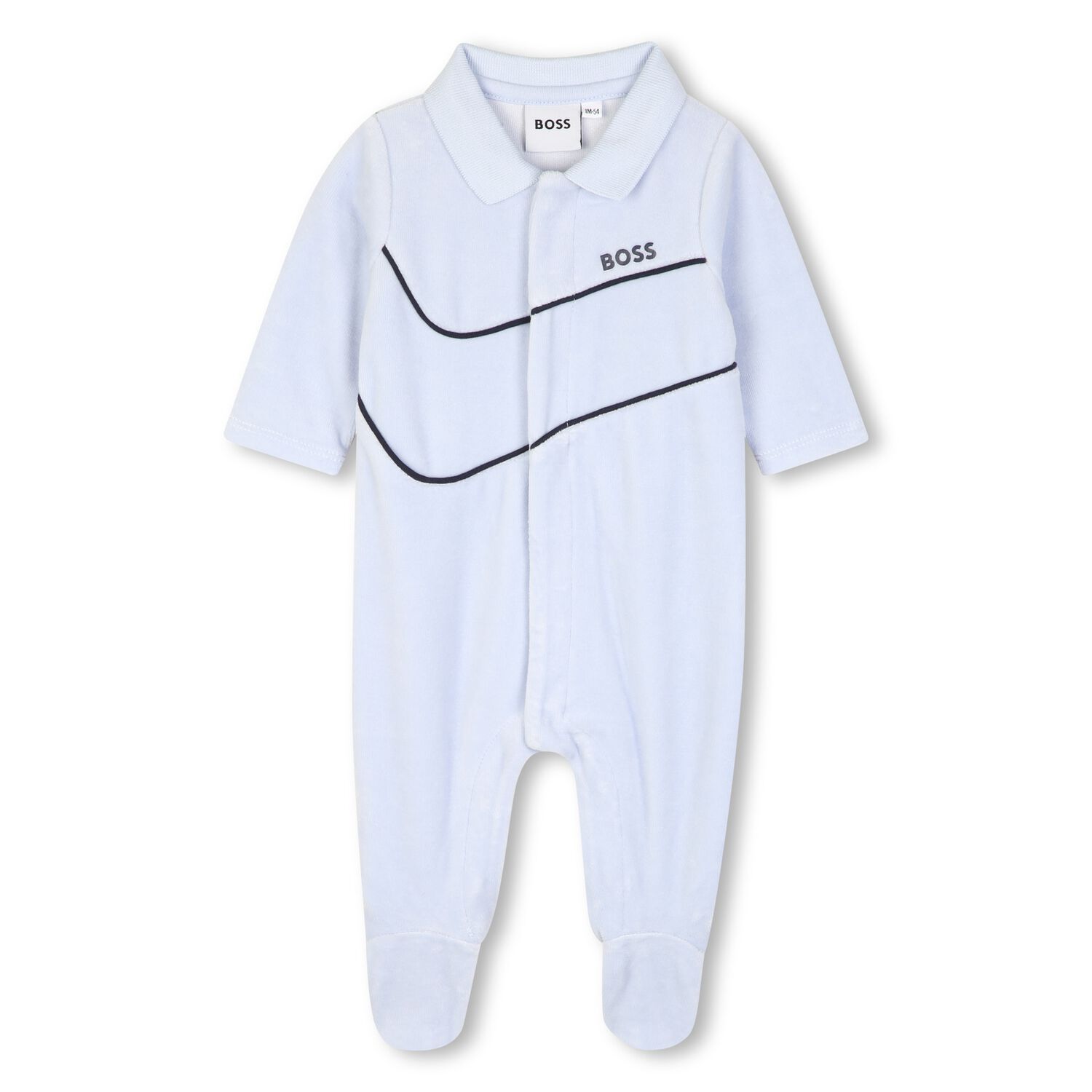 Baby Boys Blue Logo Babygrow, 1, hi-res