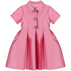 Girls Pink Satin Dress, 1, hi-res