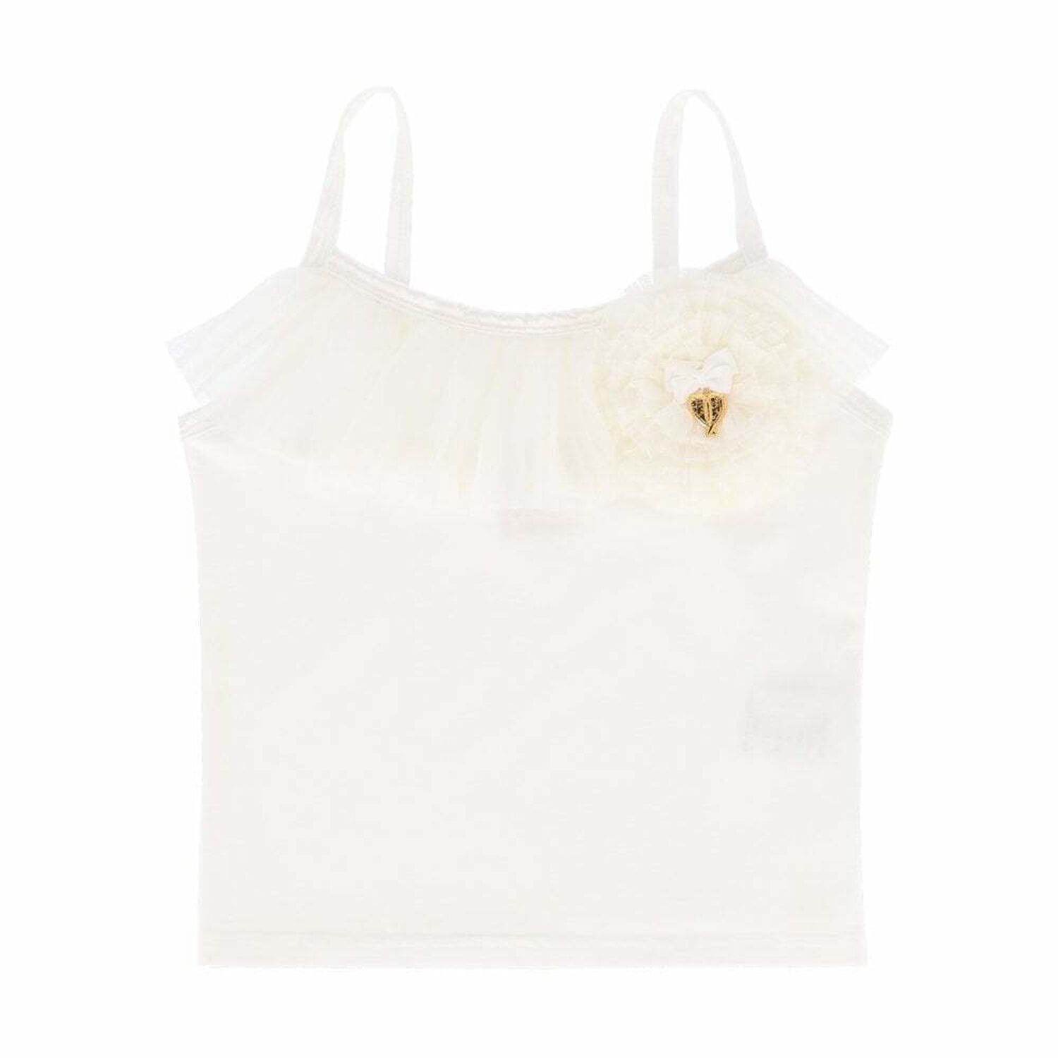 Girls White Sleeveless Top, 1, hi-res image number null