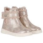 Girls Gold Faux Fur Boots , 1, hi-res