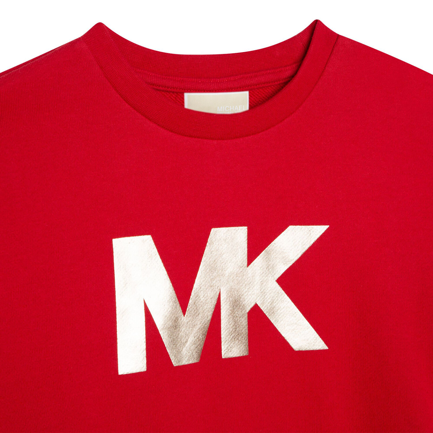 فستان سويت شيرت بالشعار باللون الأحمر, 1, hi-res image number null