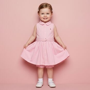 Baby Girls Pink Logo Dress