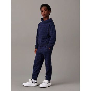 Boys Navy Blue Logo Hooded Top