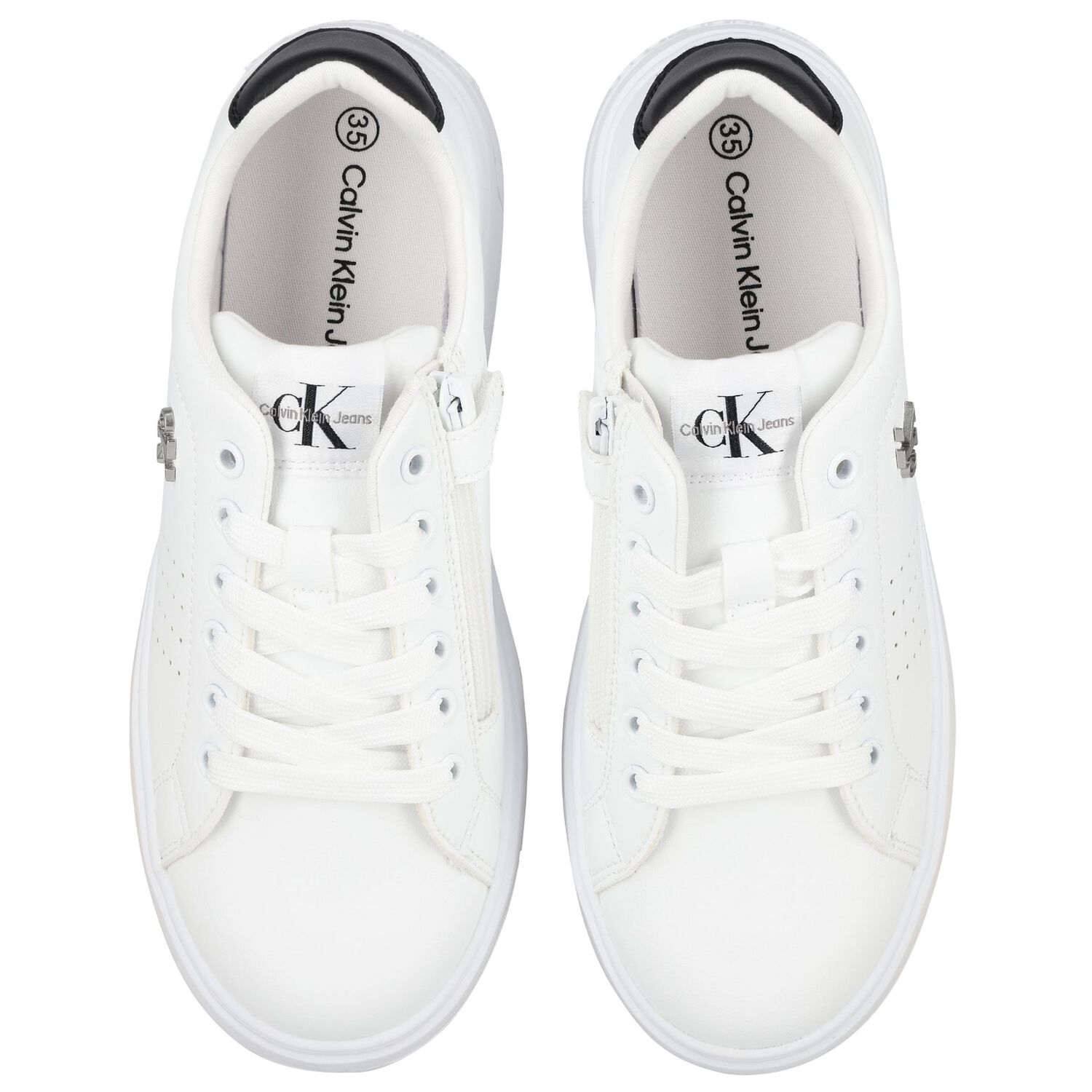White Logo Trainers, 1, hi-res