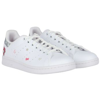 Girls White Stan Smith Hello Kitty Trainers