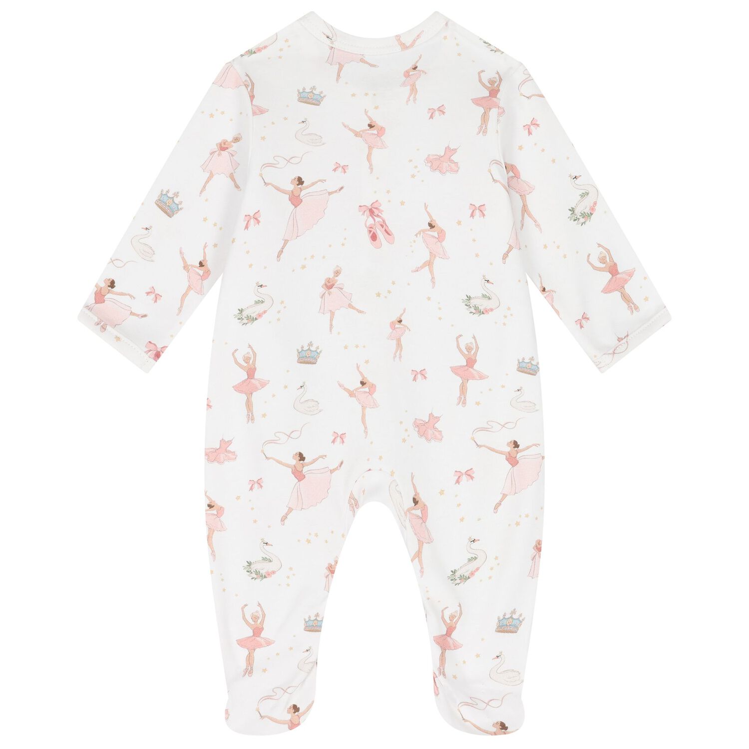 Baby Girls White & Pink Opera Babygrow Set, 1, hi-res image number null