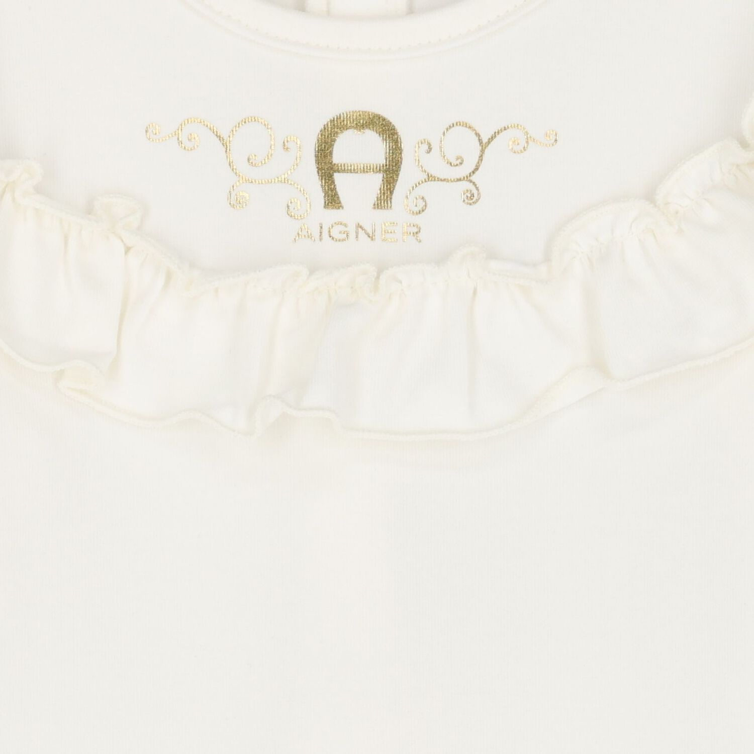 Baby Girls Ivory & Gold Logo Babygrow Gift Set, 1, hi-res