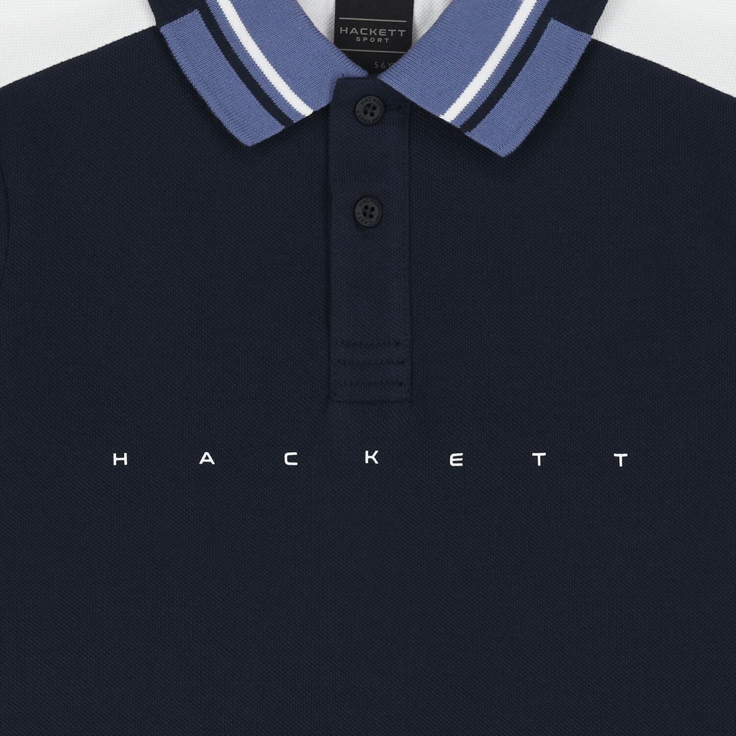 Boys Navy Blue & White Logo Polo Shirt, 1, hi-res