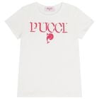 Girls White Logo T-Shirt , 1, hi-res