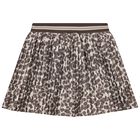 Girls Beige & Ivory Pleated Skirt, 1, hi-res