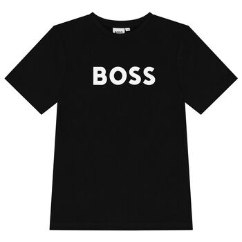 BOSS Boys Black Logo T-Shirt, 1 Boys Black Logo T-Shirt