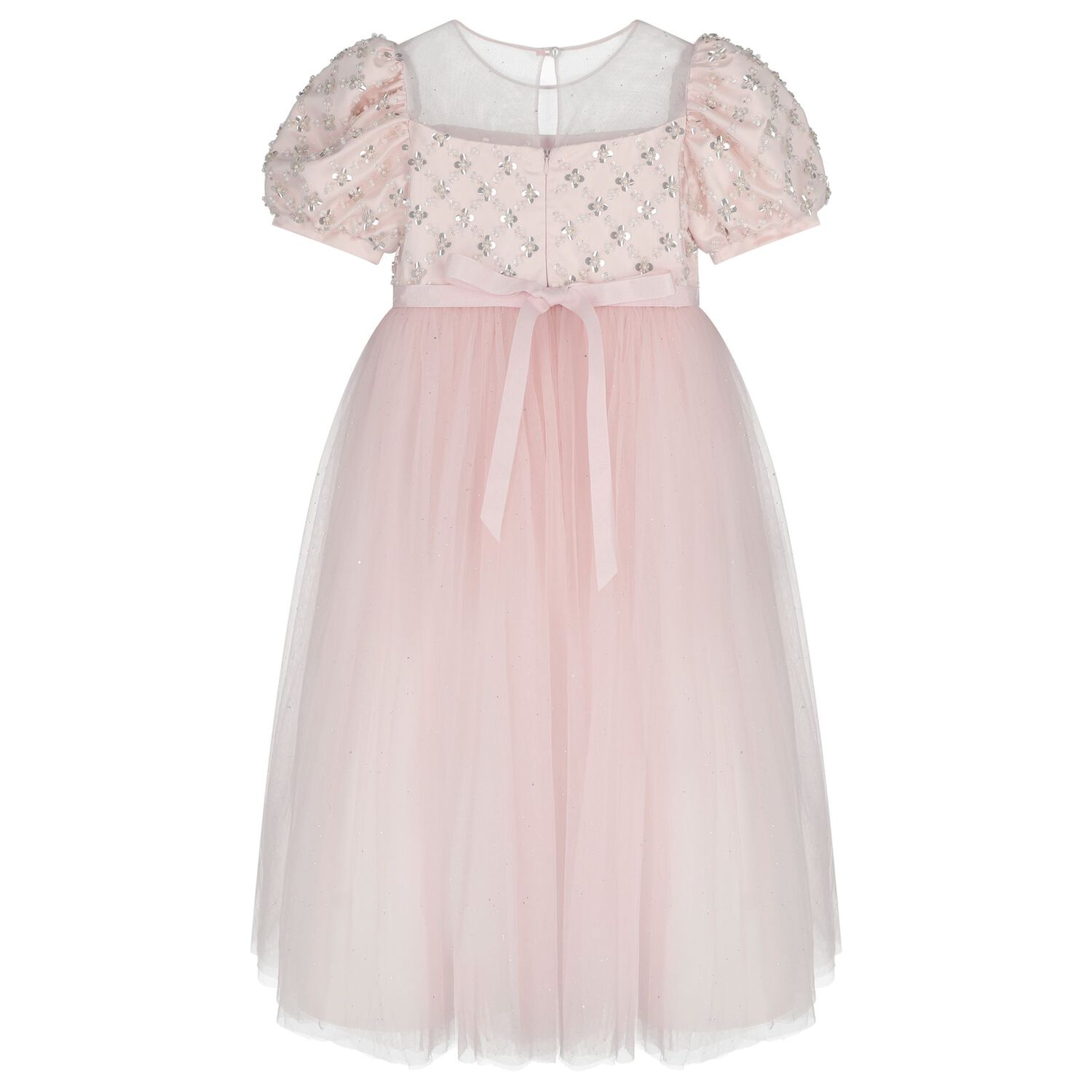 Girls Pink Sequin Tulle Dress, 1, hi-res