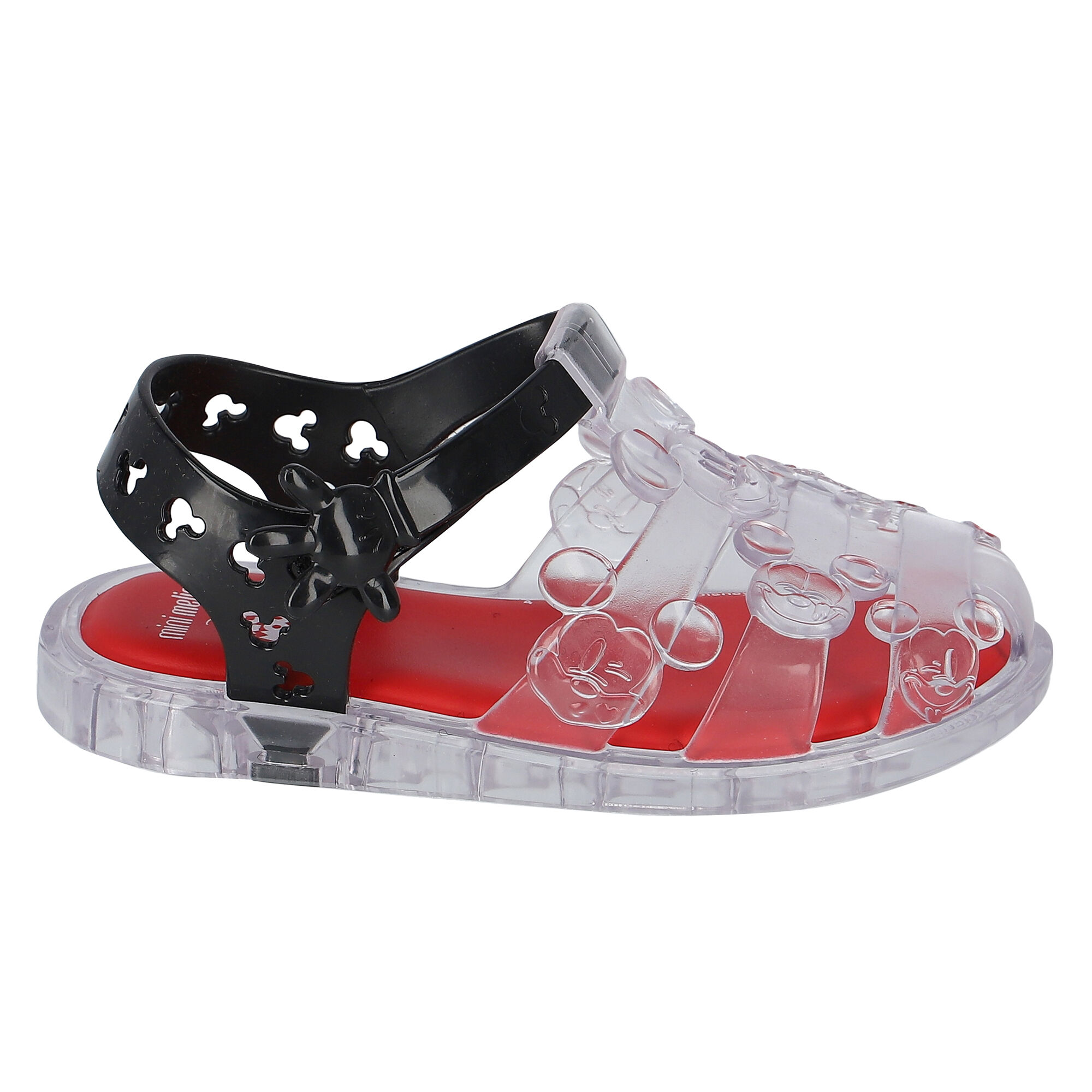 Mini Melissa Younger Boys Clear Black Mickey Mouse Jelly Shoes Junior Couture UAE