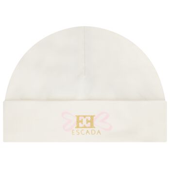 Baby Girls Ivory Logo Hat