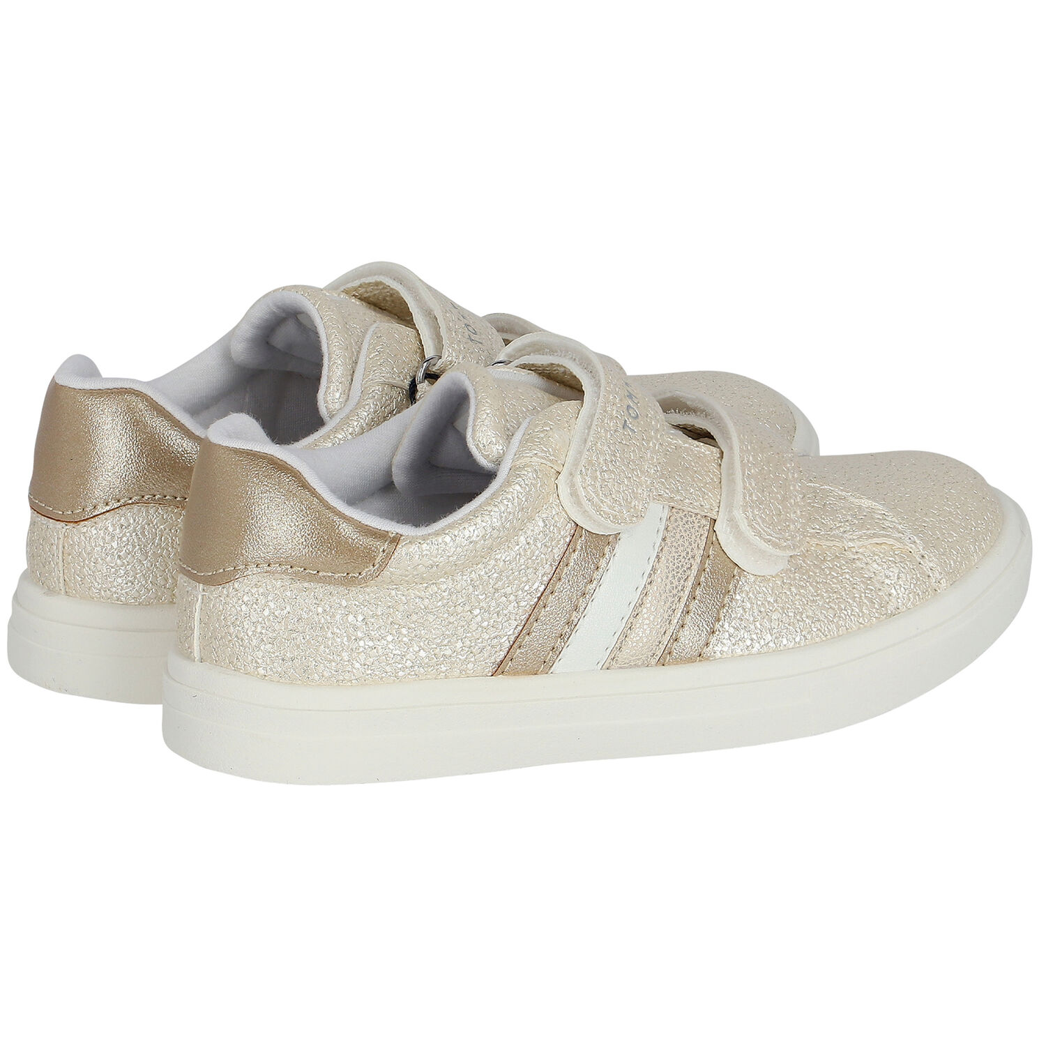 Girls Gold Glitter Logo Trainers, 1, hi-res image number null