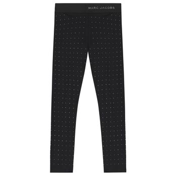Girls Black Rhinestones Leggings