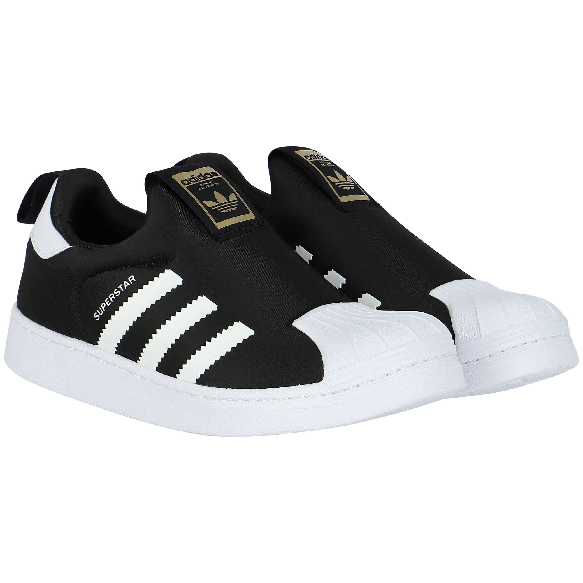 Originals superstar slip on sneakers in black sales and white
