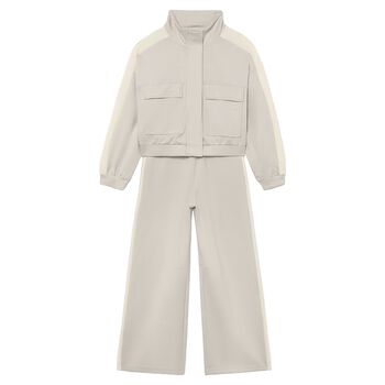Girls Beige & Ivory Tracksuit