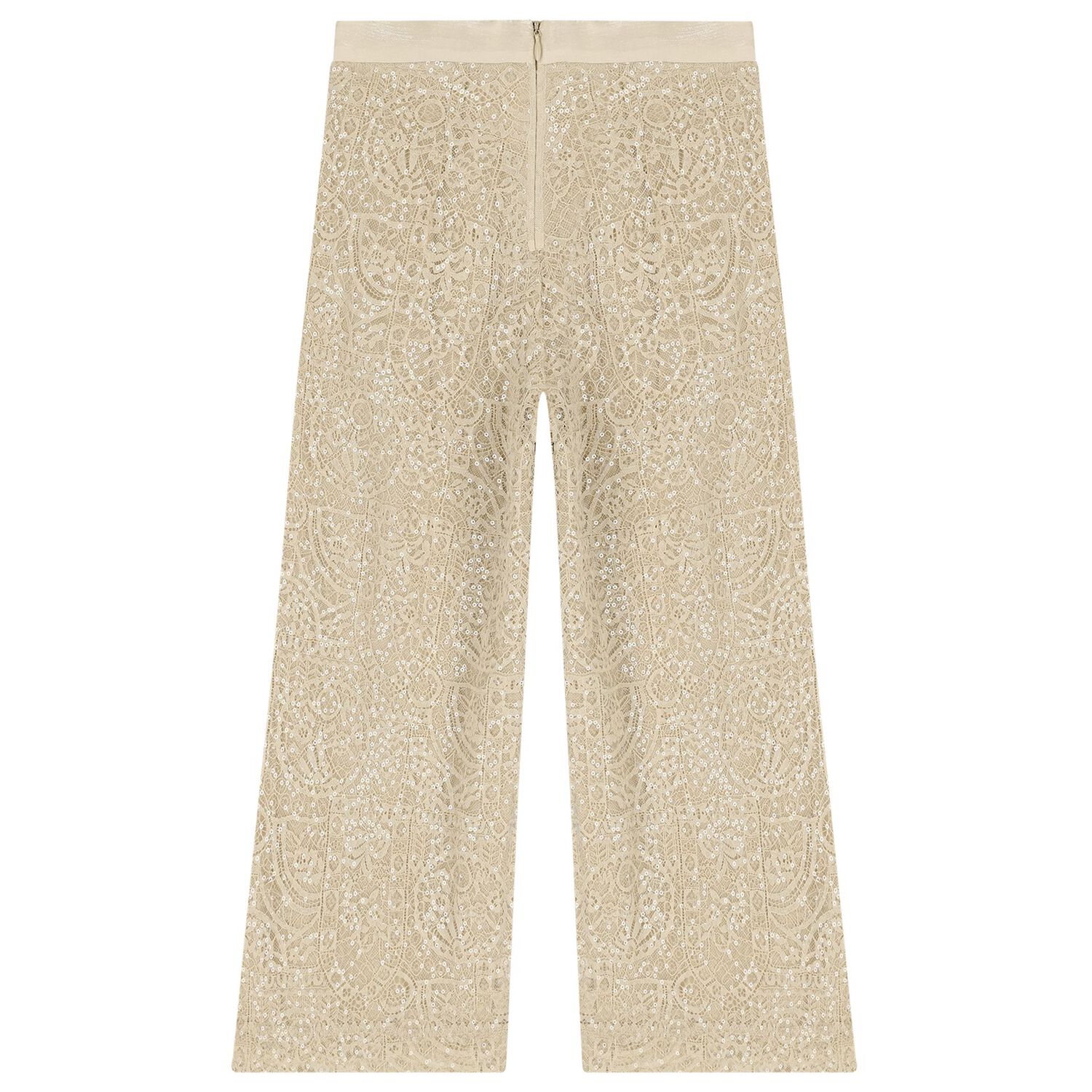 Girls Beige Embellished Trouser Set, 1, hi-res